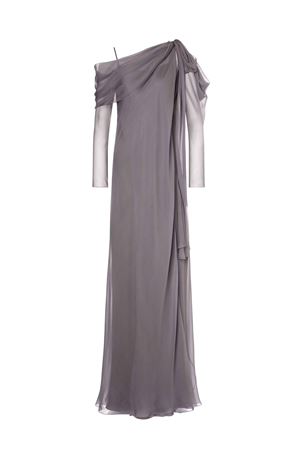 Abito in chiffon di seta organico grigio ALBERTA FERRETTI | A043666140507